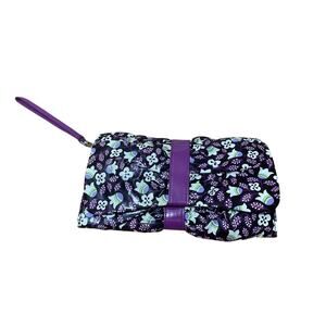 Vintage Vera Bradley Convertible Clutch Crossbody Plum Petals Frill Purple Purse